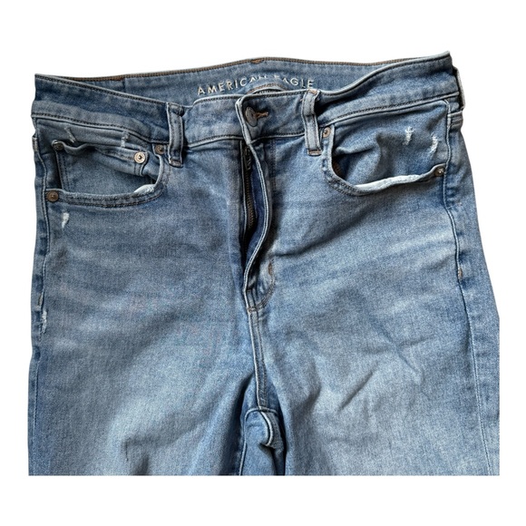 AE American Eagle Stylish High Waist Blue Flared Women Jeans - Picture 5 of 6